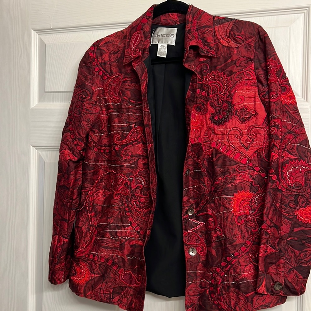 Chico's Design Silk Blend Button up Blouse Sz 0 (US 4)